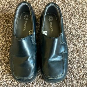 Cherokee little boys size 12 black slip on dress shoes